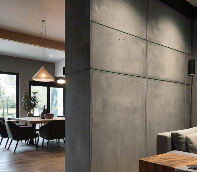 decorating concrete accent wall in home